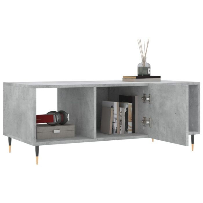 Table basse gris béton 102x50x40 cm bois d'ingénierie – Image 2
