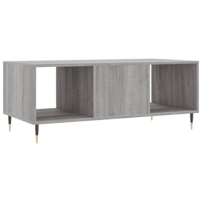 Table basse sonoma gris 102x50x40 cm bois d'ingénierie – Image 6