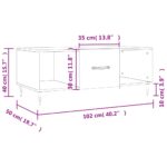 Table basse chêne marron 102x50x40 cm bois d'ingénierie – Image 11
