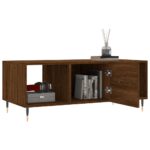 Table basse chêne marron 102x50x40 cm bois d'ingénierie – Image 2