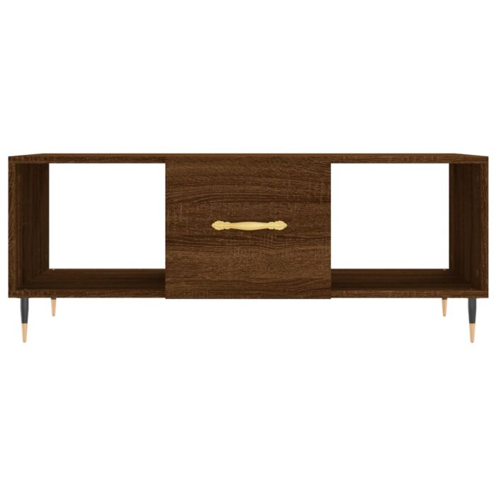 Table basse chêne marron 102x50x40 cm bois d'ingénierie – Image 3