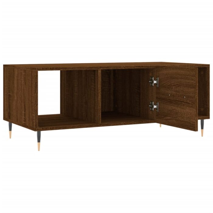 Table basse chêne marron 102x50x40 cm bois d'ingénierie – Image 4