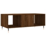 Table basse chêne marron 102x50x40 cm bois d'ingénierie – Image 6