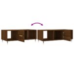 Table basse chêne marron 102x50x40 cm bois d'ingénierie – Image 7