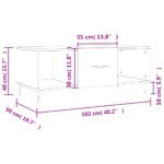 Table basse blanc 102x50x40 cm bois d'ingénierie – Image 11