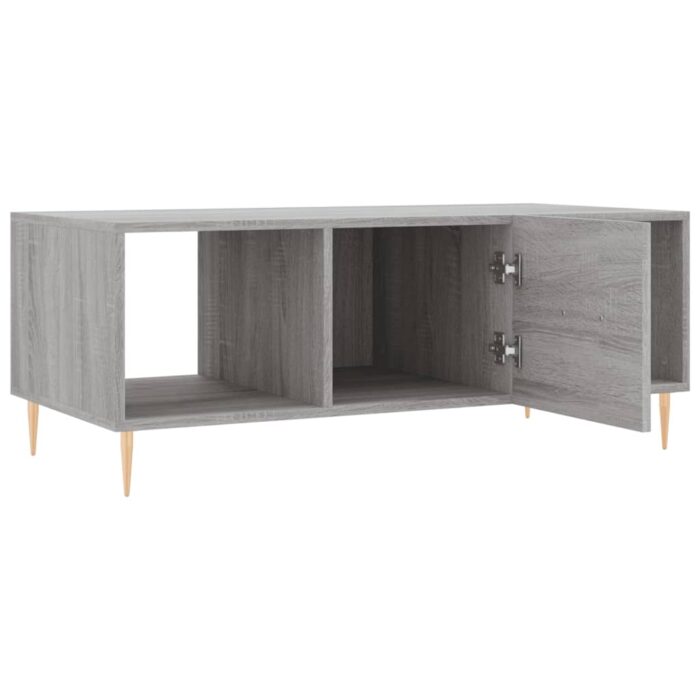 Table basse sonoma gris 102x50x40 cm bois d'ingénierie – Image 4