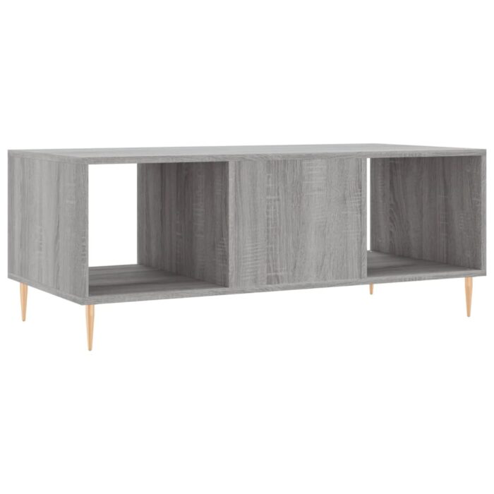 Table basse sonoma gris 102x50x40 cm bois d'ingénierie – Image 6