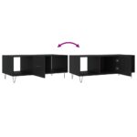 Table basse noir 102x50x40 cm bois d'ingénierie – Image 7