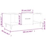 Table basse chêne sonoma 102x50x40 cm bois d'ingénierie – Image 11