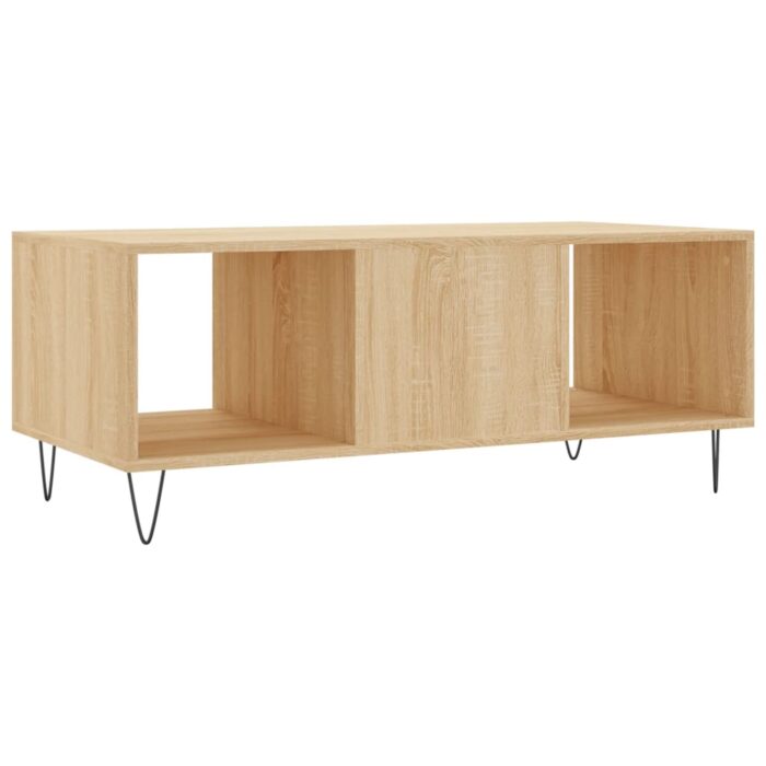 Table basse chêne sonoma 102x50x40 cm bois d'ingénierie – Image 6
