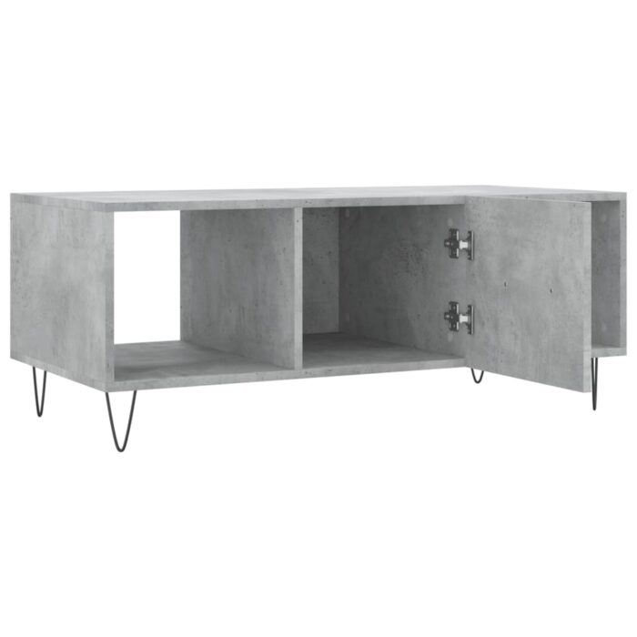 Table basse gris béton 102x50x40 cm bois d'ingénierie – Image 4