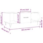 Table basse sonoma gris 102x50x40 cm bois d'ingénierie – Image 11