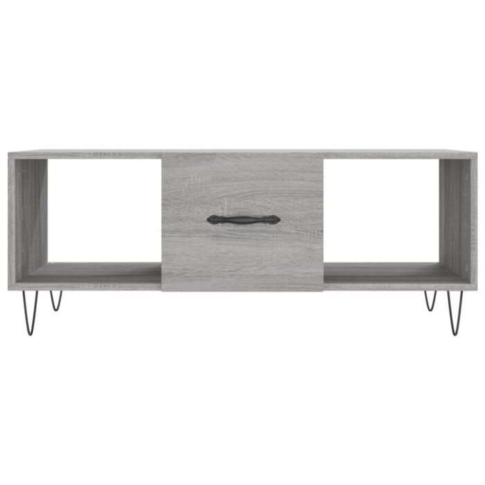 Table basse sonoma gris 102x50x40 cm bois d'ingénierie – Image 3