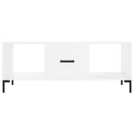 Table basse Blanc brillant 102x50x40 cm Bois d'ingénierie – Image 3