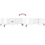 Table basse Blanc brillant 102x50x40 cm Bois d'ingénierie – Image 7