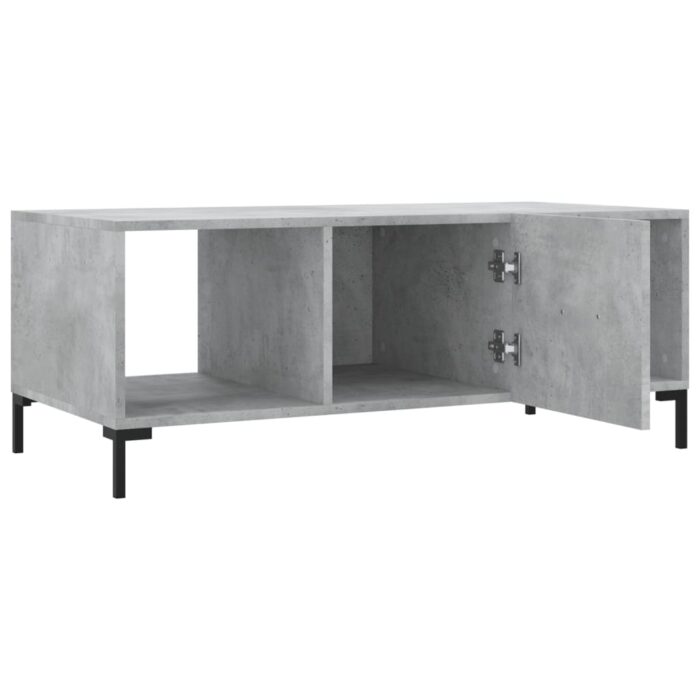 Table basse gris béton 102x50x40 cm bois d'ingénierie – Image 4