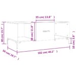 Table basse sonoma gris 102x50x40 cm bois d'ingénierie – Image 11