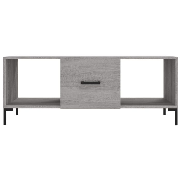 Table basse sonoma gris 102x50x40 cm bois d'ingénierie – Image 3