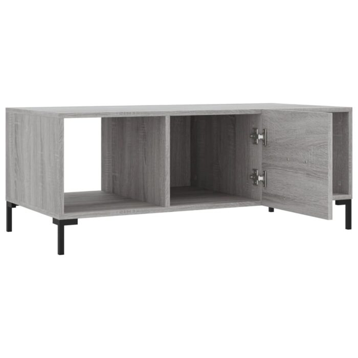 Table basse sonoma gris 102x50x40 cm bois d'ingénierie – Image 4