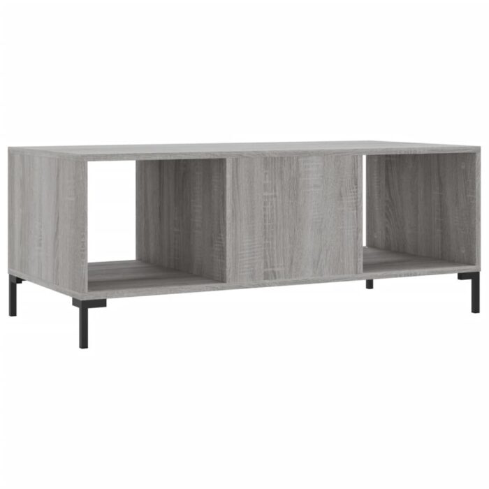 Table basse sonoma gris 102x50x40 cm bois d'ingénierie – Image 6