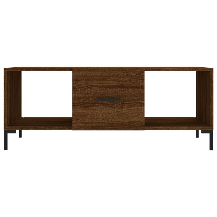 Table basse chêne marron 102x50x40 cm bois d'ingénierie – Image 3