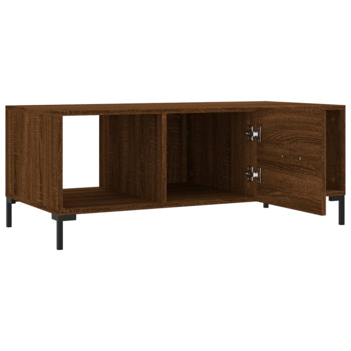 Table basse chêne marron 102x50x40 cm bois d'ingénierie – Image 4