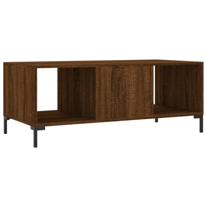 Table basse chêne marron 102x50x40 cm bois d'ingénierie – Image 6