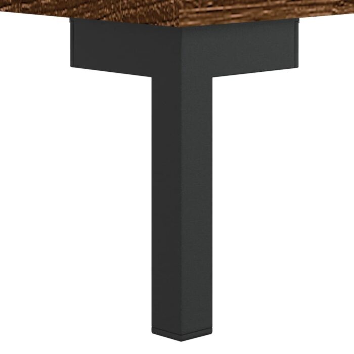 Table basse chêne marron 102x50x40 cm bois d'ingénierie – Image 9