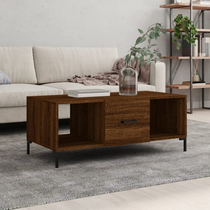 VXL8720845427689_m_en_hd_1.jpg Table basse chêne marron 102x50x40 cm bois d'ingénierie – Image 1
