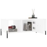 Table basse blanc 102x50x40 cm bois d'ingénierie – Image 2