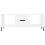 Table basse Blanc brillant 102x50x40 cm Bois d'ingénierie – Image 3