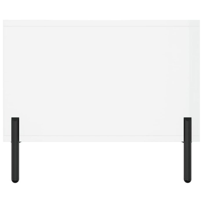 Table basse Blanc brillant 102x50x40 cm Bois d'ingénierie – Image 5