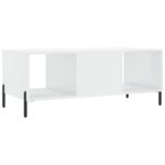 Table basse Blanc brillant 102x50x40 cm Bois d'ingénierie – Image 6