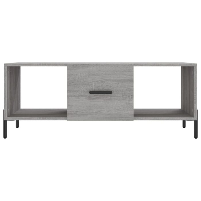 Table basse sonoma gris 102x50x40 cm bois d'ingénierie – Image 3