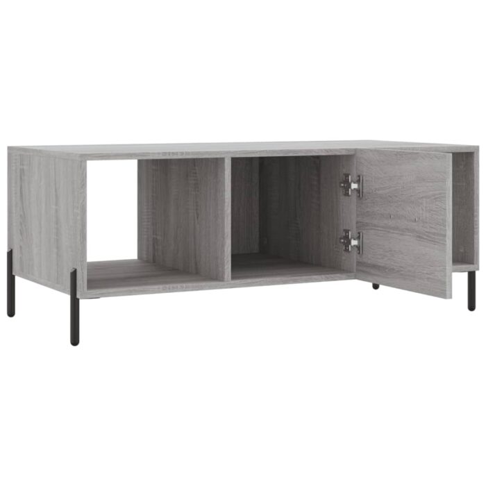 Table basse sonoma gris 102x50x40 cm bois d'ingénierie – Image 4