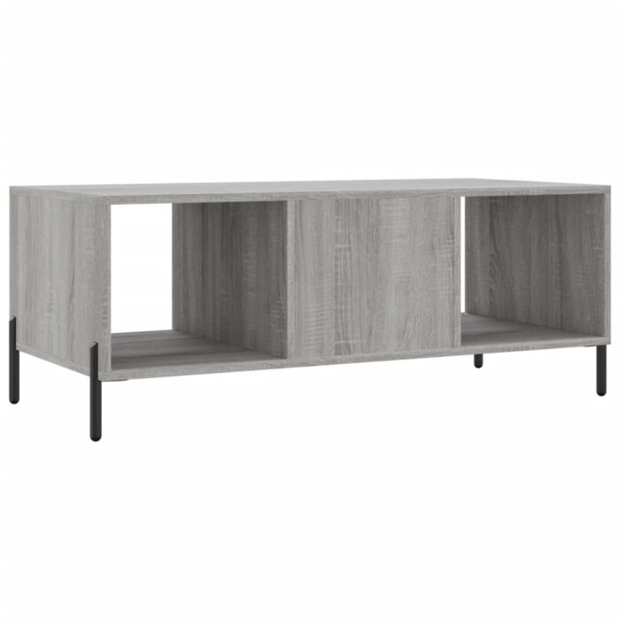 Table basse sonoma gris 102x50x40 cm bois d'ingénierie – Image 6
