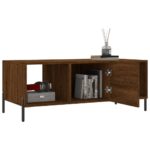 Table basse chêne marron 102x50x40 cm bois d'ingénierie – Image 2