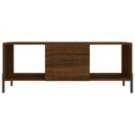 Table basse chêne marron 102x50x40 cm bois d'ingénierie – Image 3