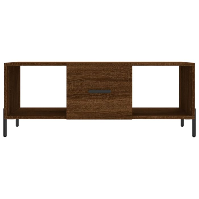 Table basse chêne marron 102x50x40 cm bois d'ingénierie – Image 3