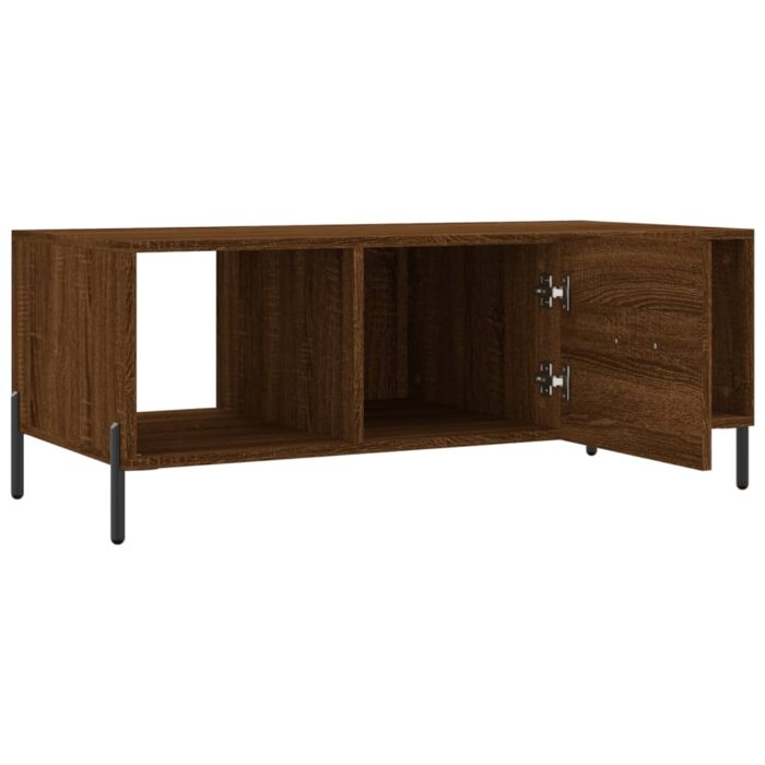 Table basse chêne marron 102x50x40 cm bois d'ingénierie – Image 4