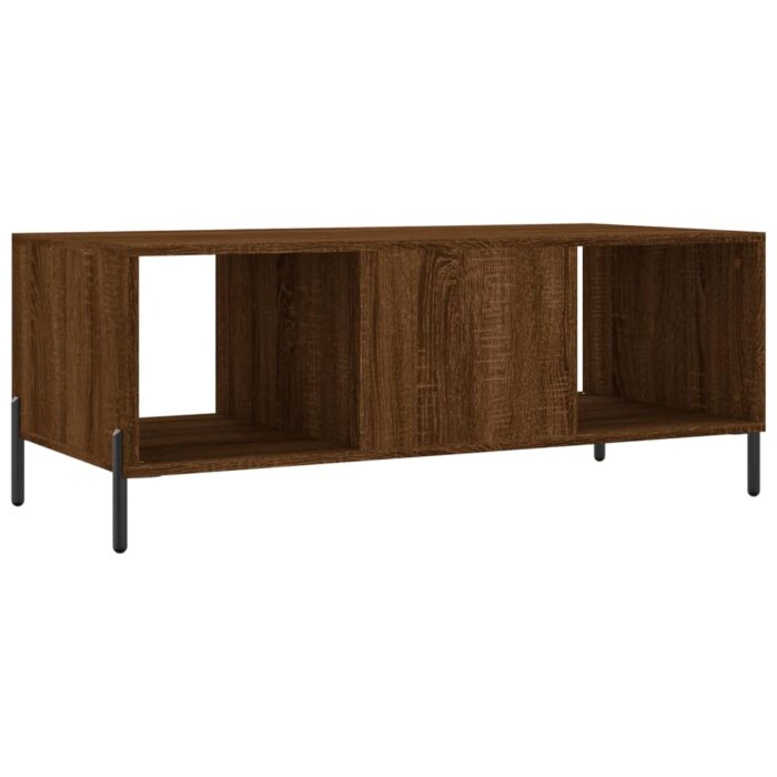 Table basse chêne marron 102x50x40 cm bois d'ingénierie – Image 6