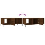 Table basse chêne marron 102x50x40 cm bois d'ingénierie – Image 7