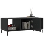 Table basse noir 102x50x40 cm bois d'ingénierie – Image 2