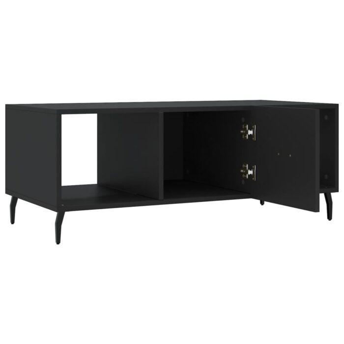 Table basse noir 102x50x40 cm bois d'ingénierie – Image 5