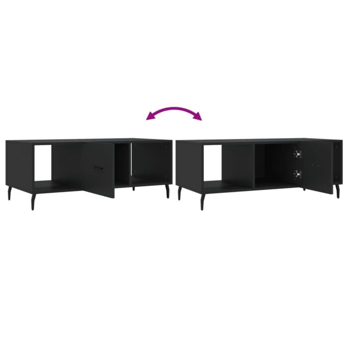 Table basse noir 102x50x40 cm bois d'ingénierie – Image 6