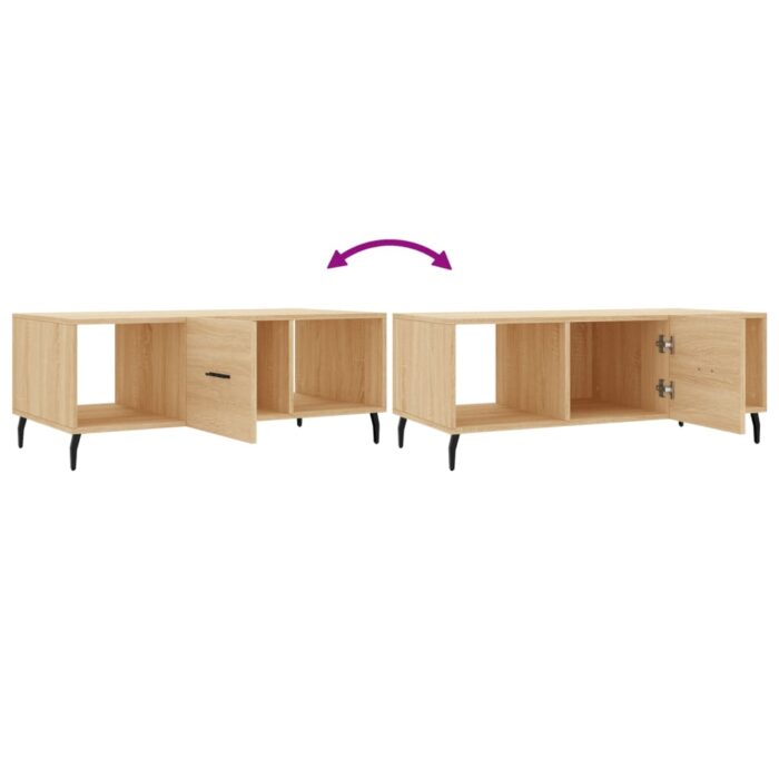 Table basse chêne sonoma 102x50x40 cm bois d'ingénierie – Image 6