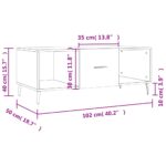 Table basse chêne sonoma 102x50x40 cm bois d'ingénierie – Image 8