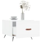 Table basse blanc 50x50x40 cm bois d'ingénierie – Image 2