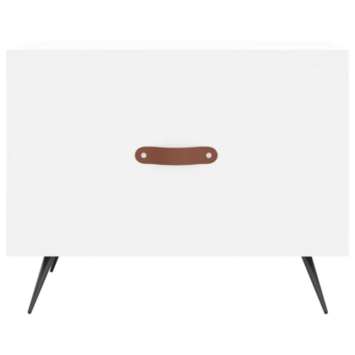 Table basse blanc 50x50x40 cm bois d'ingénierie – Image 3