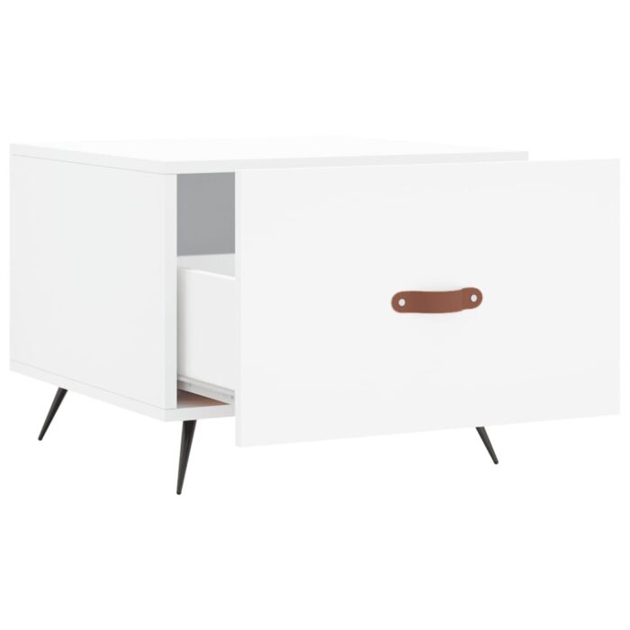 Table basse blanc 50x50x40 cm bois d'ingénierie – Image 4